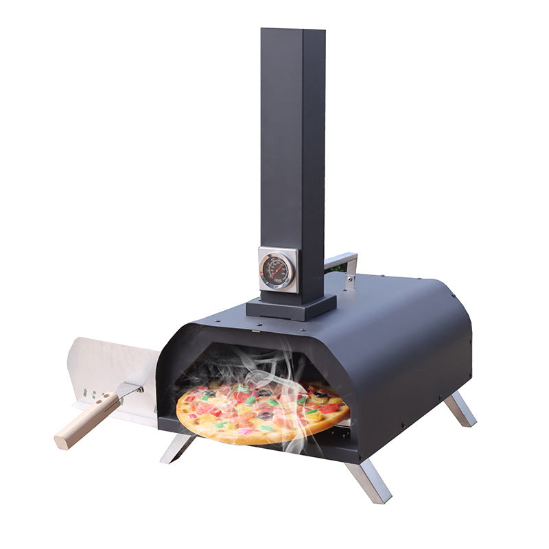 Pizza oven with thermometer