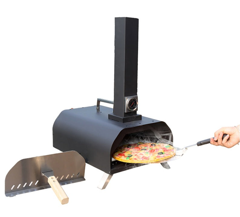 Pizza oven with thermometer